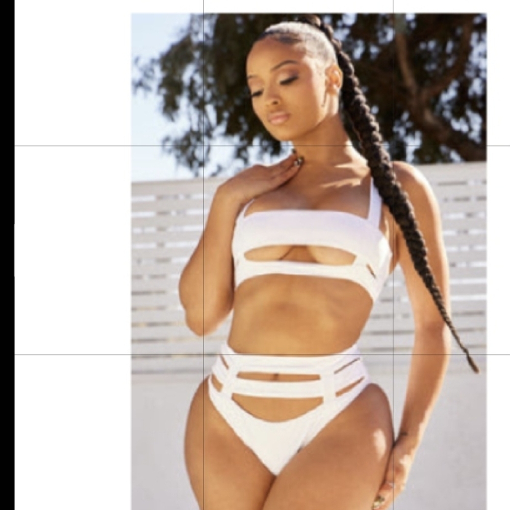 Fashion Nova White Cut-Out Bikini